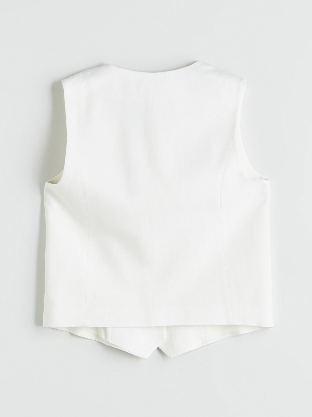 XSIDE V-Neck Linen Blend Women's Classic Waistcoat -S5QB88Z8-Q6K