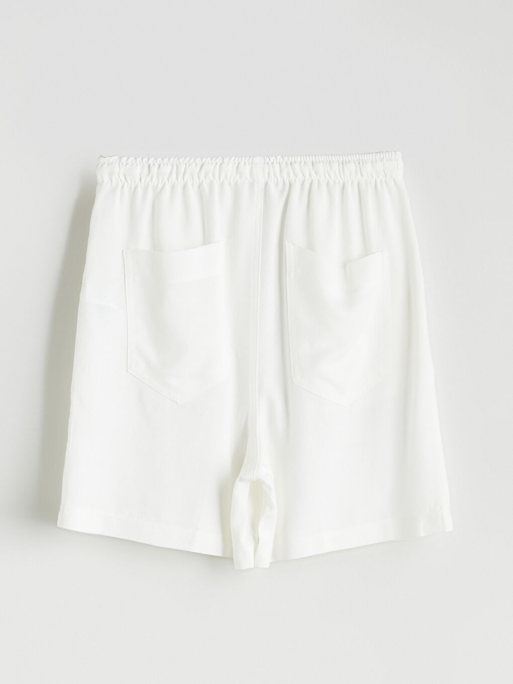 Plain Linen Blend Women's Shorts with Elastic Waist -S5QB91Z8-Q6K