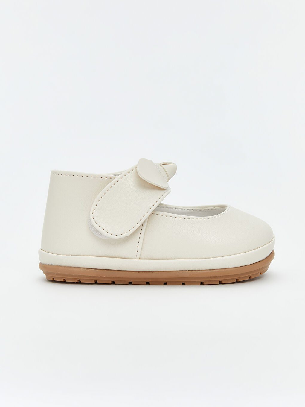 Bej Fiyonk Detaylı Kız Bebek İlk Adım Ayakkabısı-1