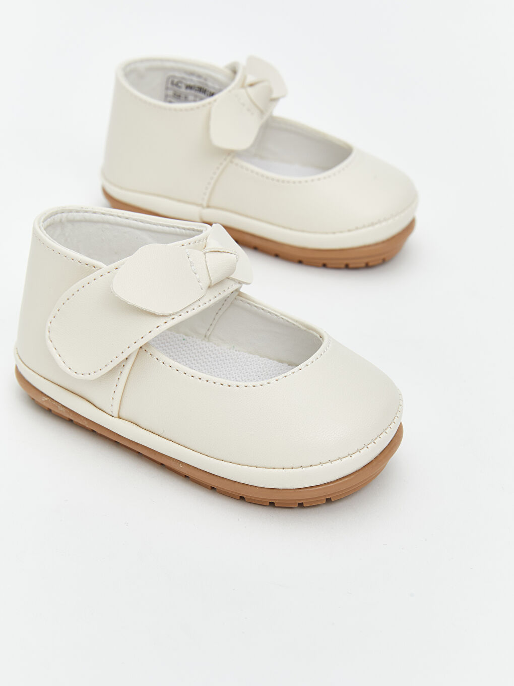 Bej Fiyonk Detaylı Kız Bebek İlk Adım Ayakkabısı-2