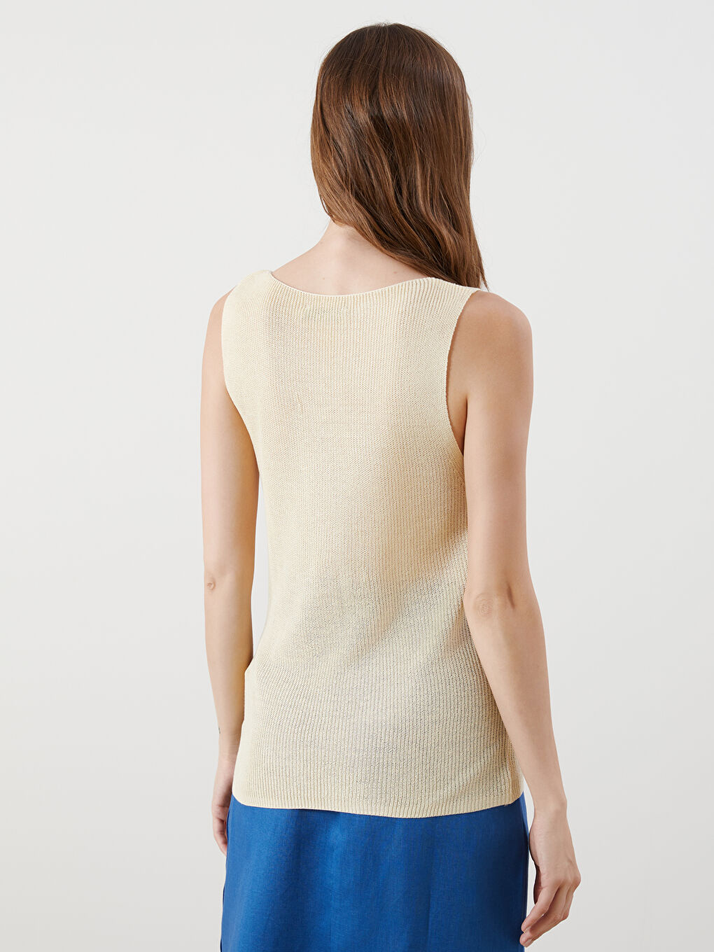 Crew Neck Women's Knitwear Tank Top -S5QC13Z8-CT1
