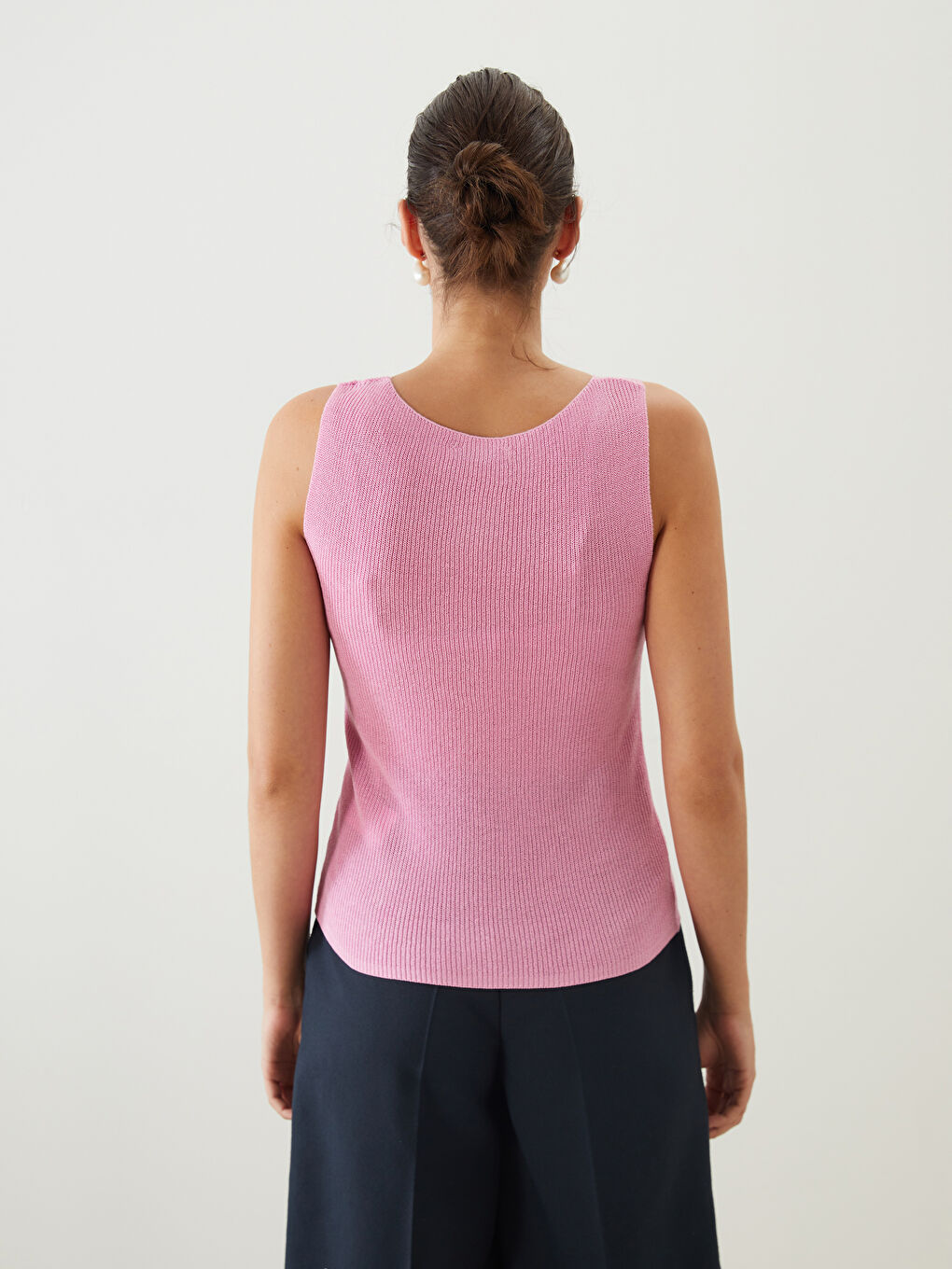 Crew Neck Women's Knitwear Tank Top -S5QC13Z8-CVR