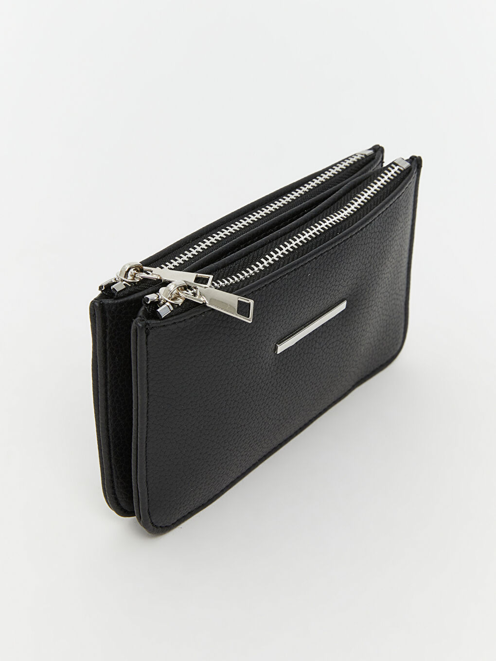 Siyah Deri Görünümlü Kadın Cüzdan-1