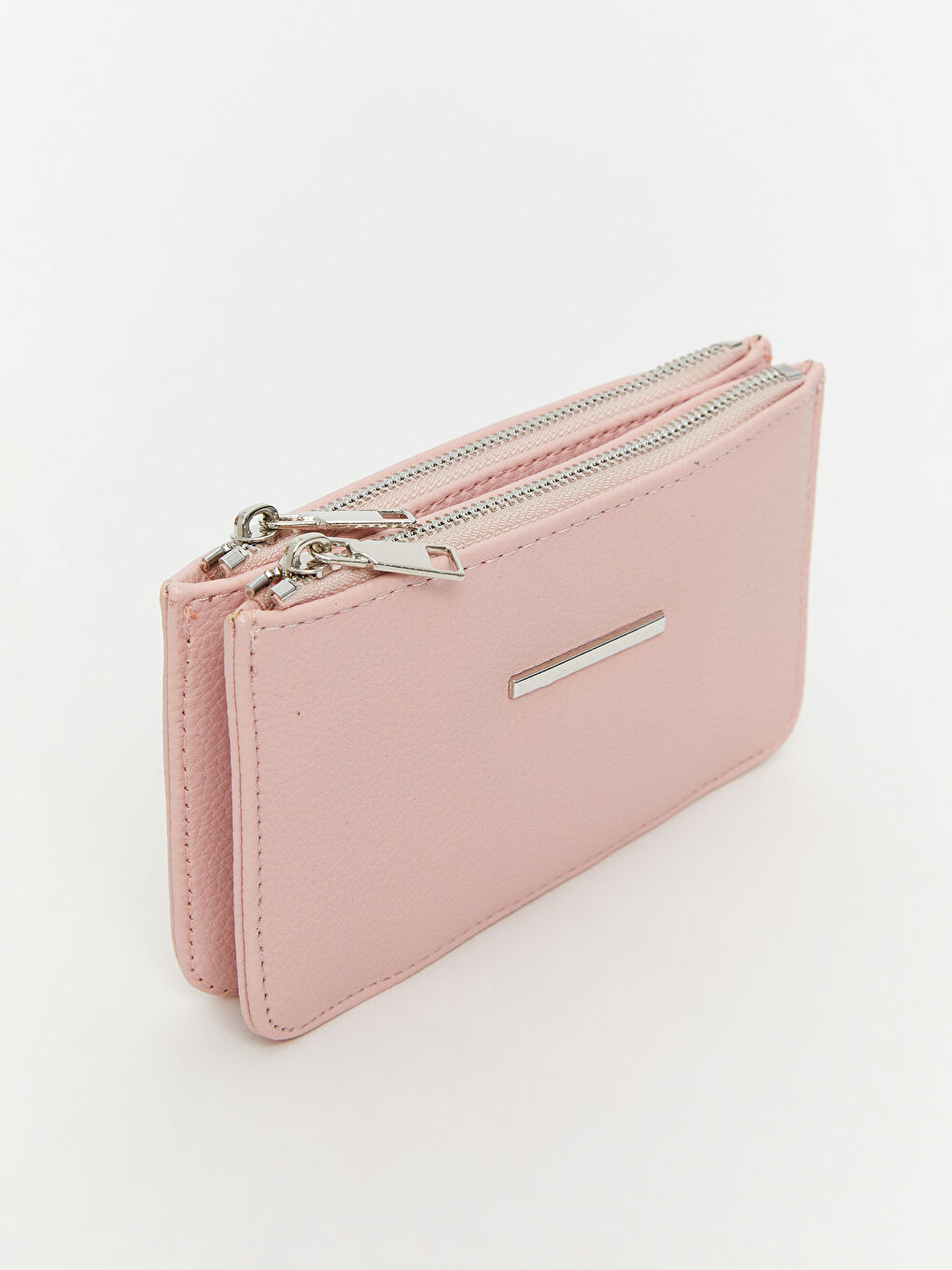 Pembe Deri Görünümlü Kadın Cüzdan-1