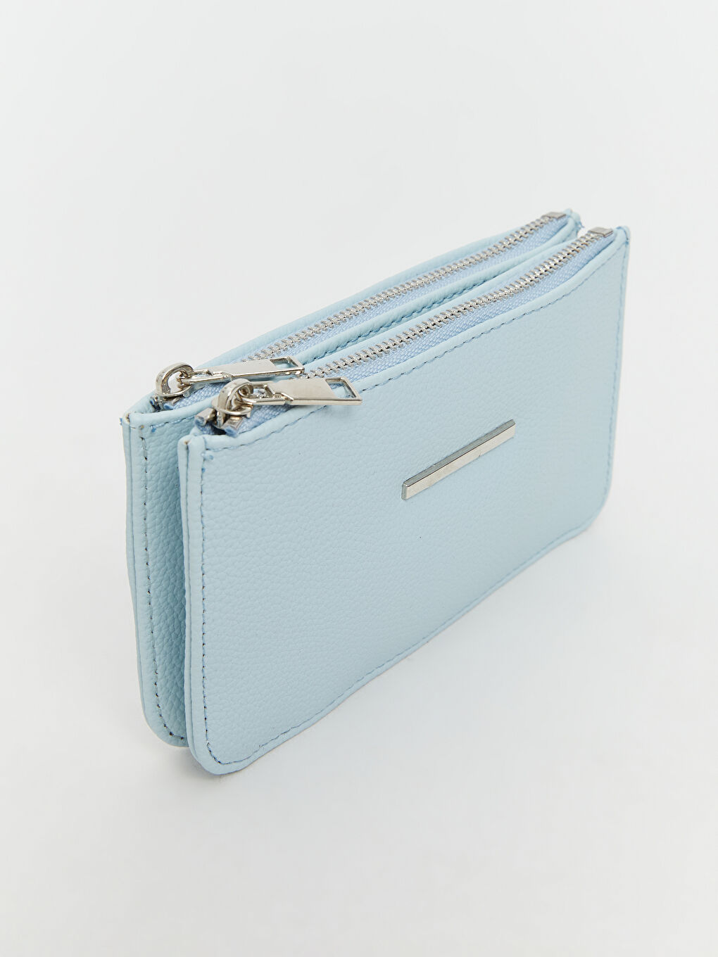 Mavi Deri Görünümlü Kadın Cüzdan-1