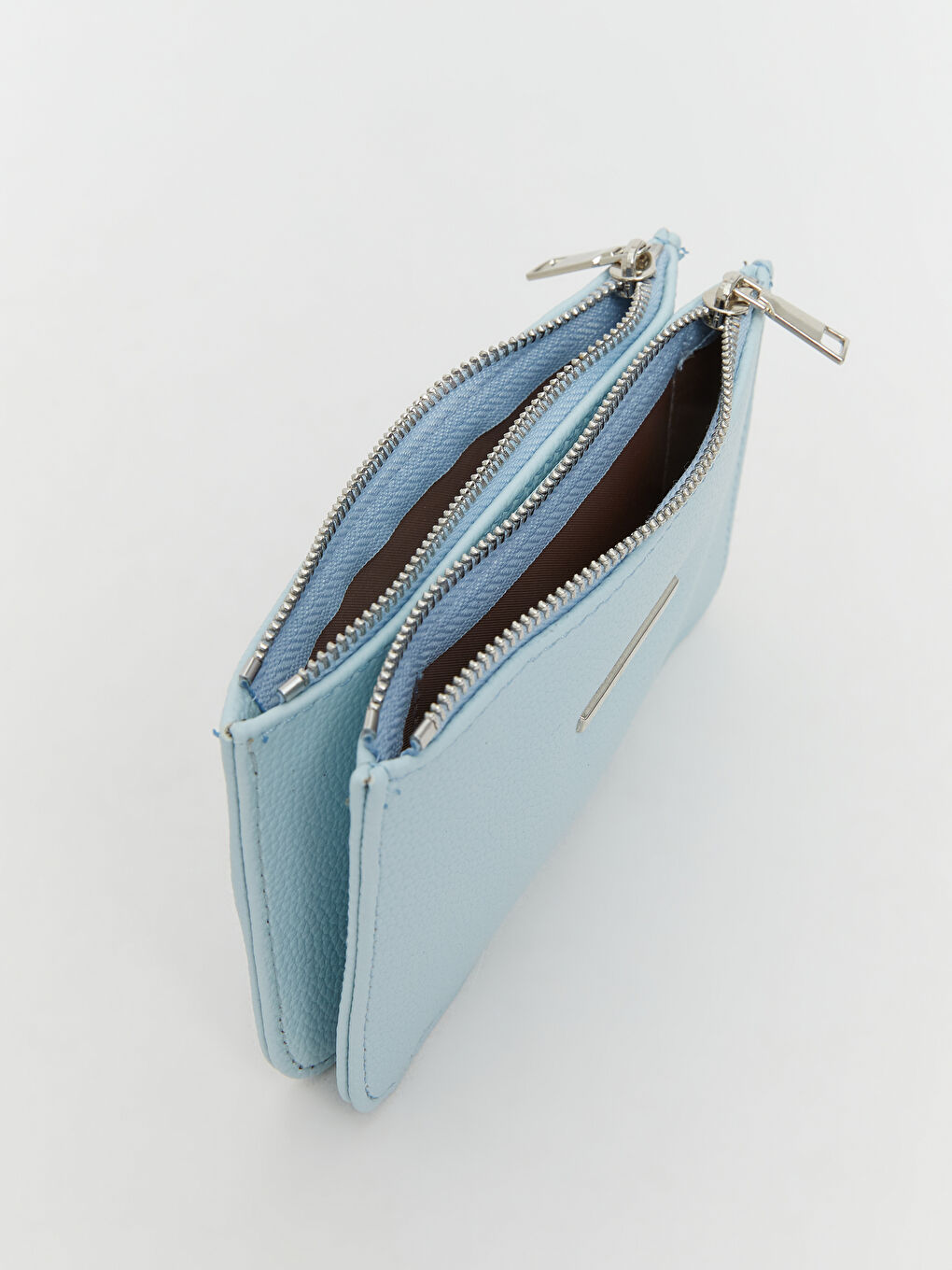 Mavi Deri Görünümlü Kadın Cüzdan-2