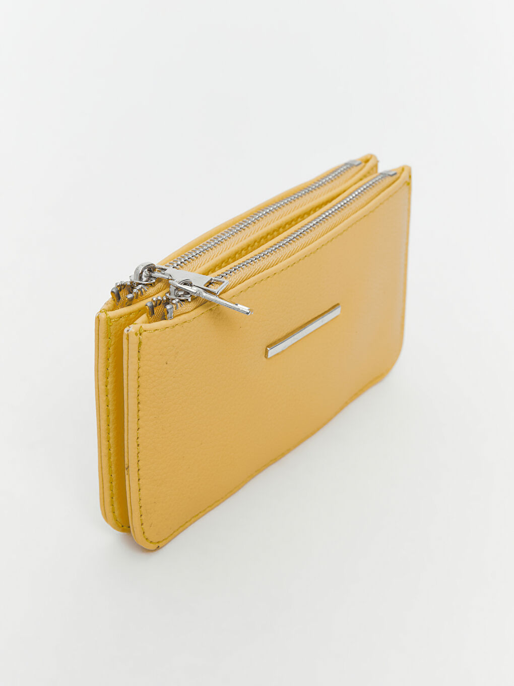 Sarı Deri Görünümlü Kadın Cüzdan-1