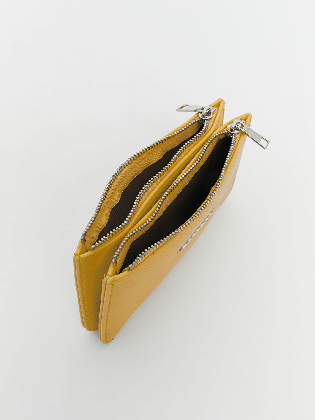 Sarı Deri Görünümlü Kadın Cüzdan-2