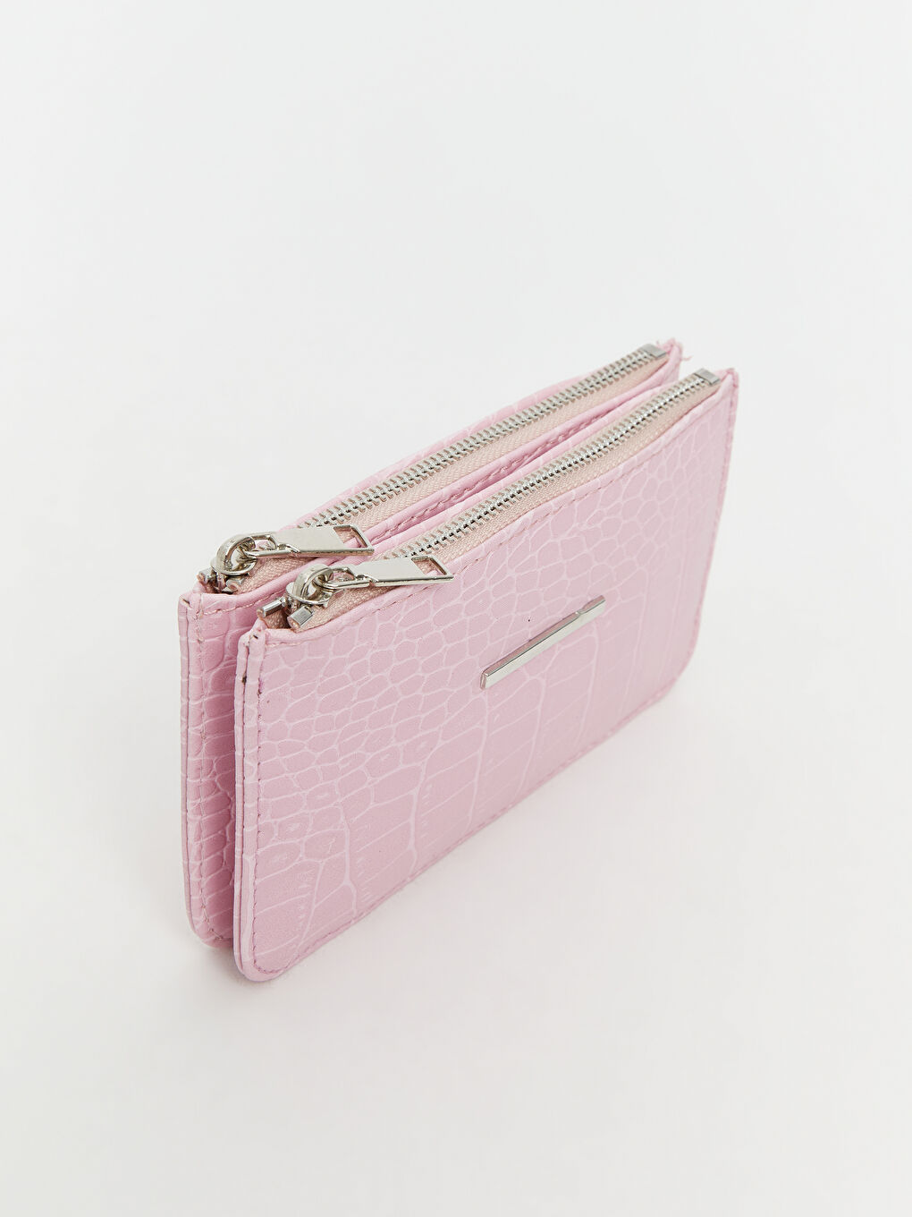 Pembe Deri Görünümlü Kadın Cüzdan-1