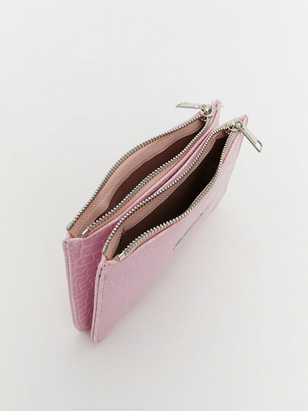Pembe Deri Görünümlü Kadın Cüzdan-2