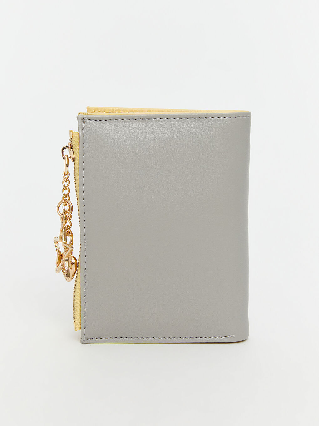 Gri Deri Görünümlü Kadın Cüzdan