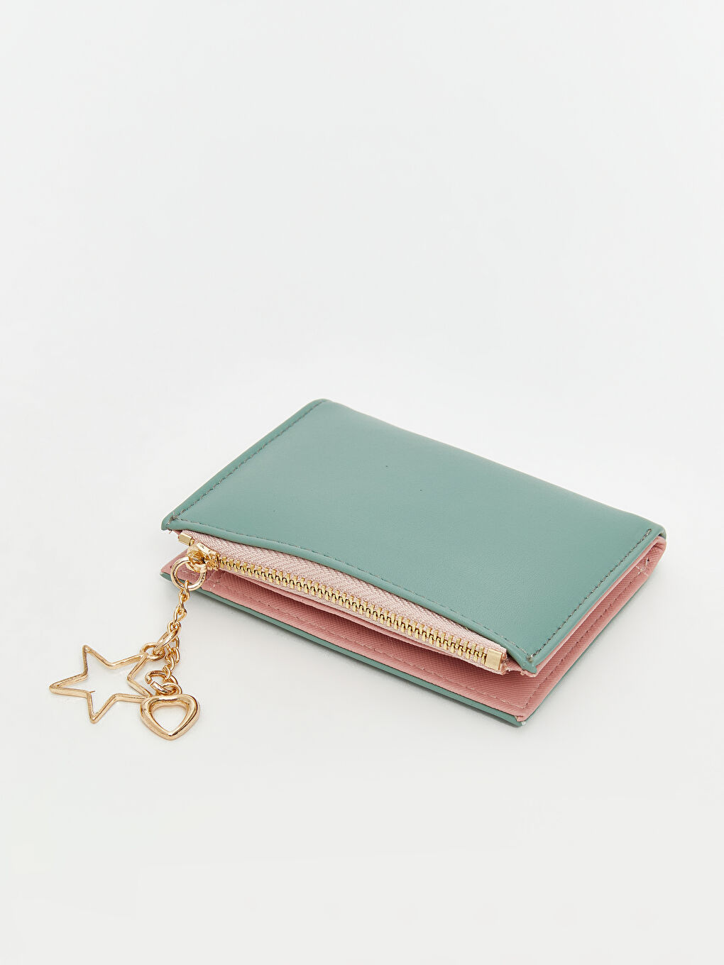 Yeşil Deri Görünümlü Kadın Cüzdan-1