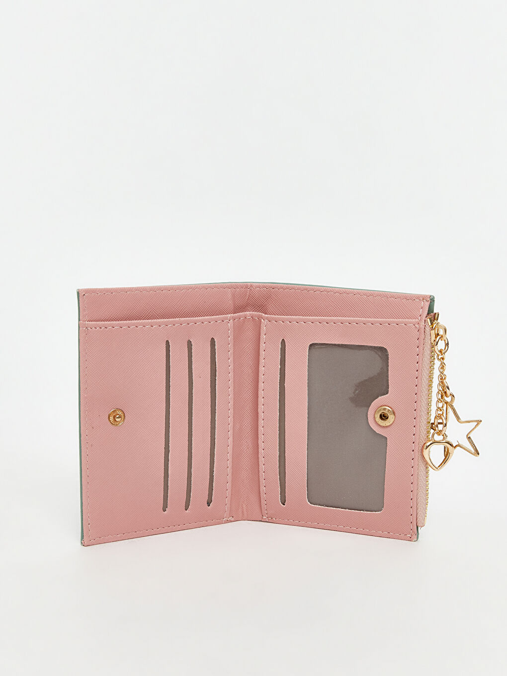 Yeşil Deri Görünümlü Kadın Cüzdan-2