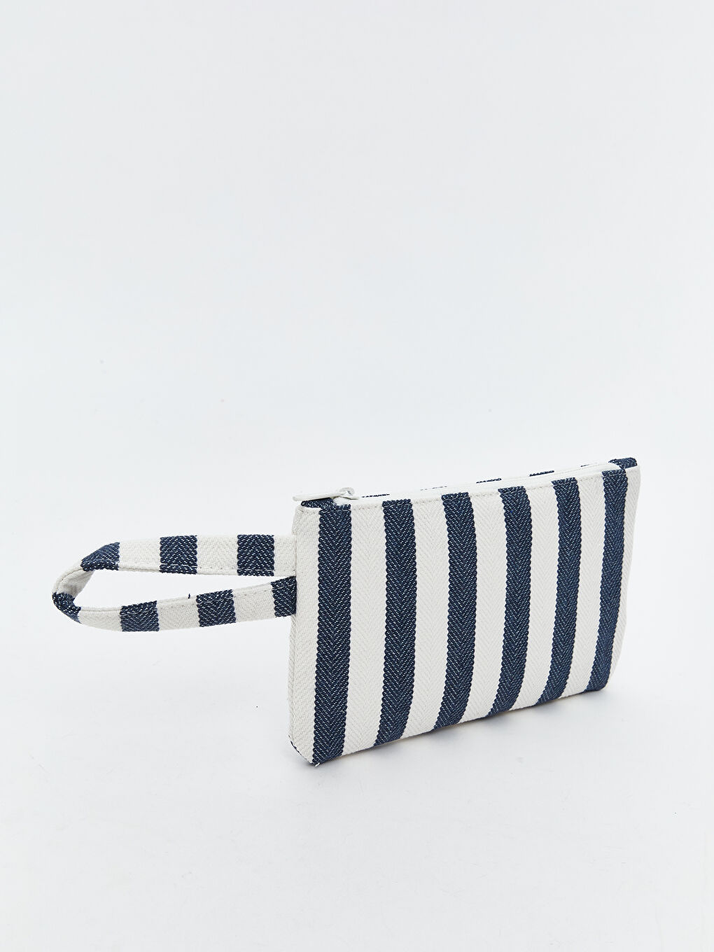 Mavi Çizgili Keten Portföy Çanta-1