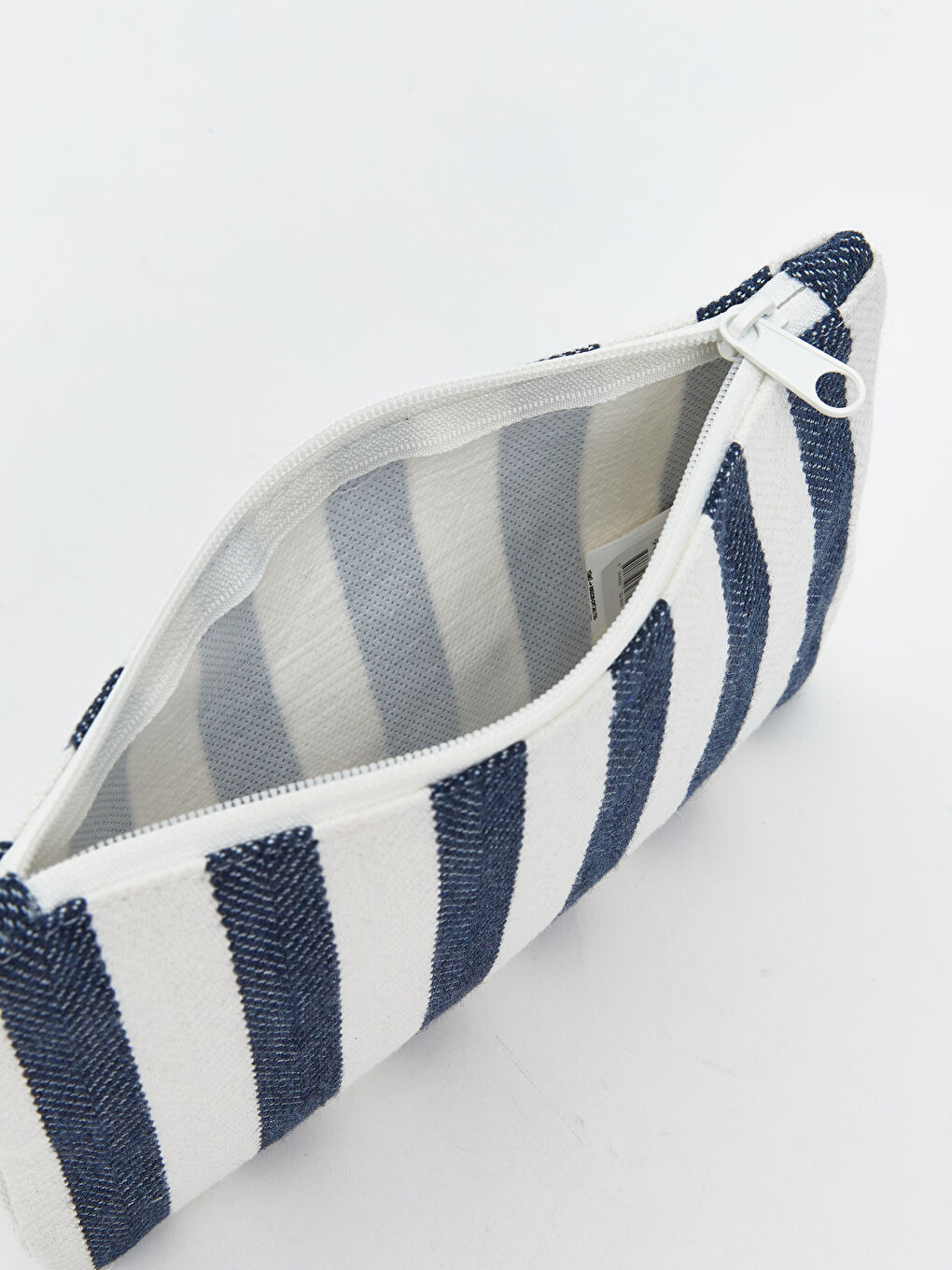 Mavi Çizgili Keten Portföy Çanta-2