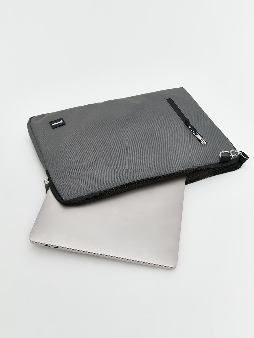 Gri Omuz Askılı Kadın Laptop Çantası-3