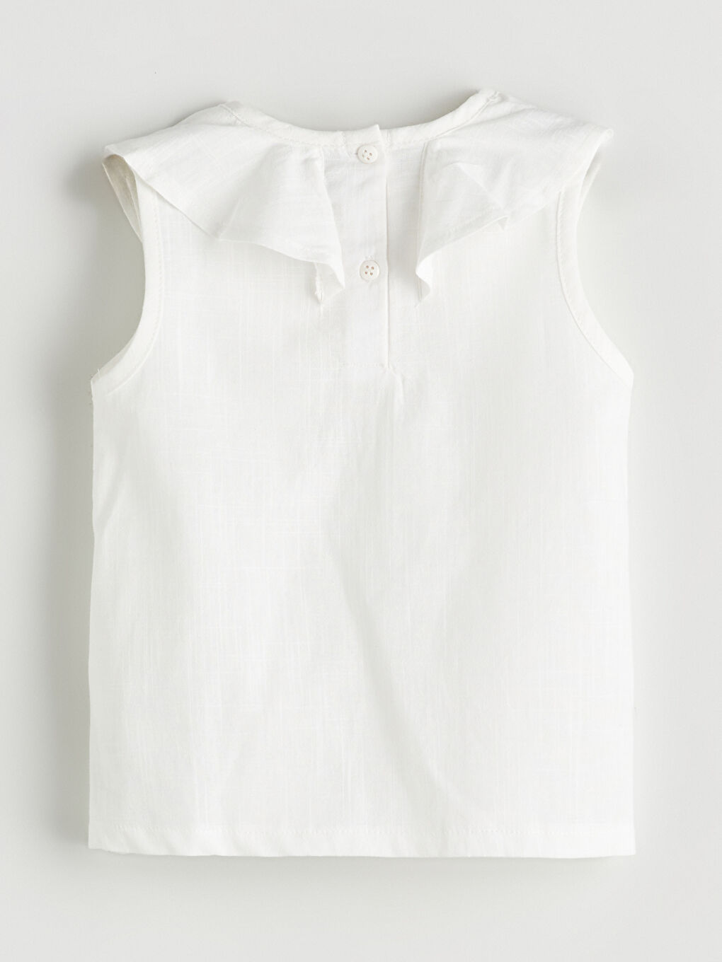 Ekru Bebe Yakalı Büzgü Detaylı Kız Bebek Bluz-1