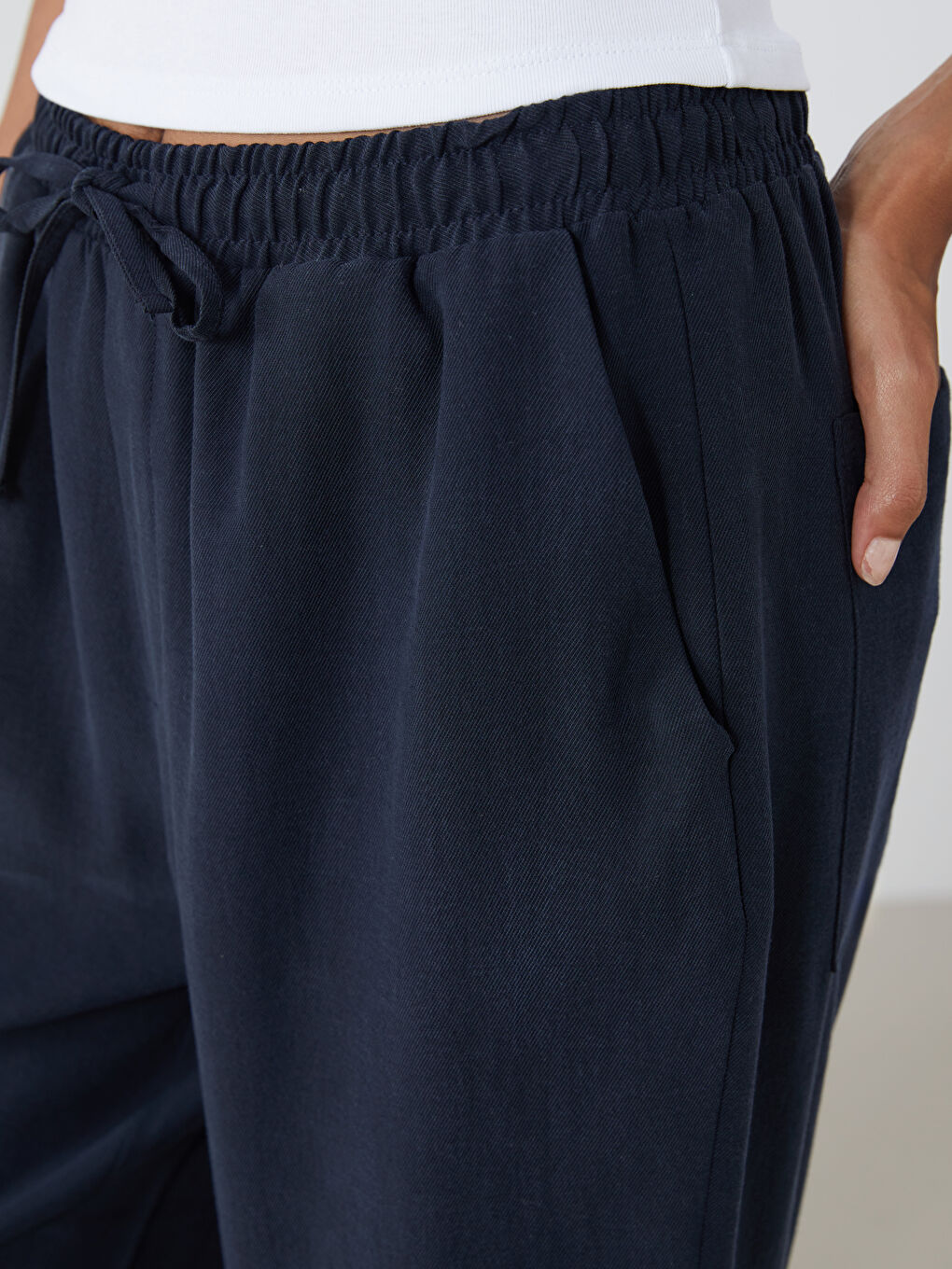 XSIDE Elastic Waist Wide Leg Women's Trousers -W5IA93Z8-CRP