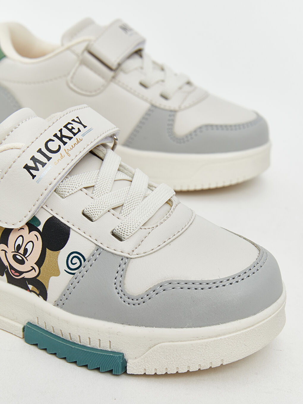 Bej Mickey Mouse Baskılı Erkek Bebek Spor Ayakkabı-2