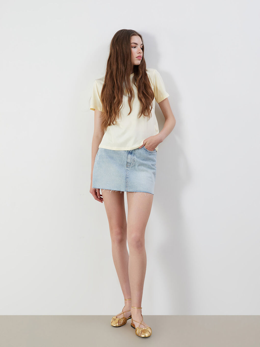 XSIDE Schlank Geschnittener Mini-Jeansrock -S5QC84Z8-CU5