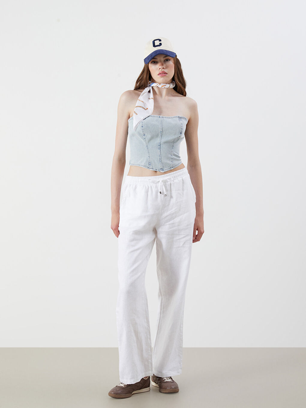 XSIDE Woman BLUE Crop Top -S5QC85Z8-VYD
