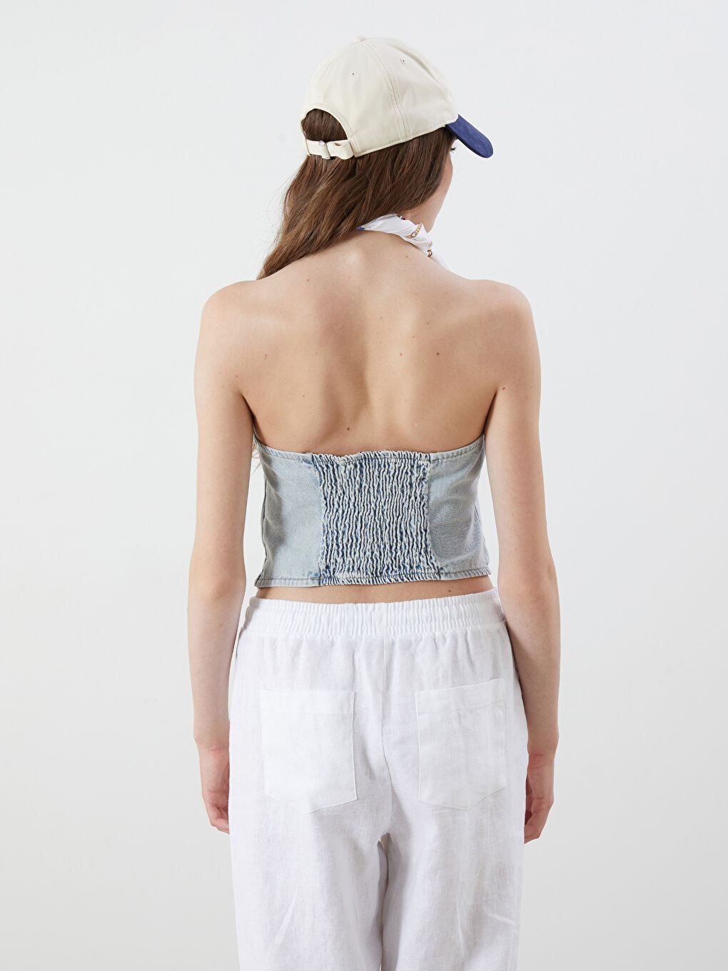 XSIDE Woman BLUE Crop Top -S5QC85Z8-VYD