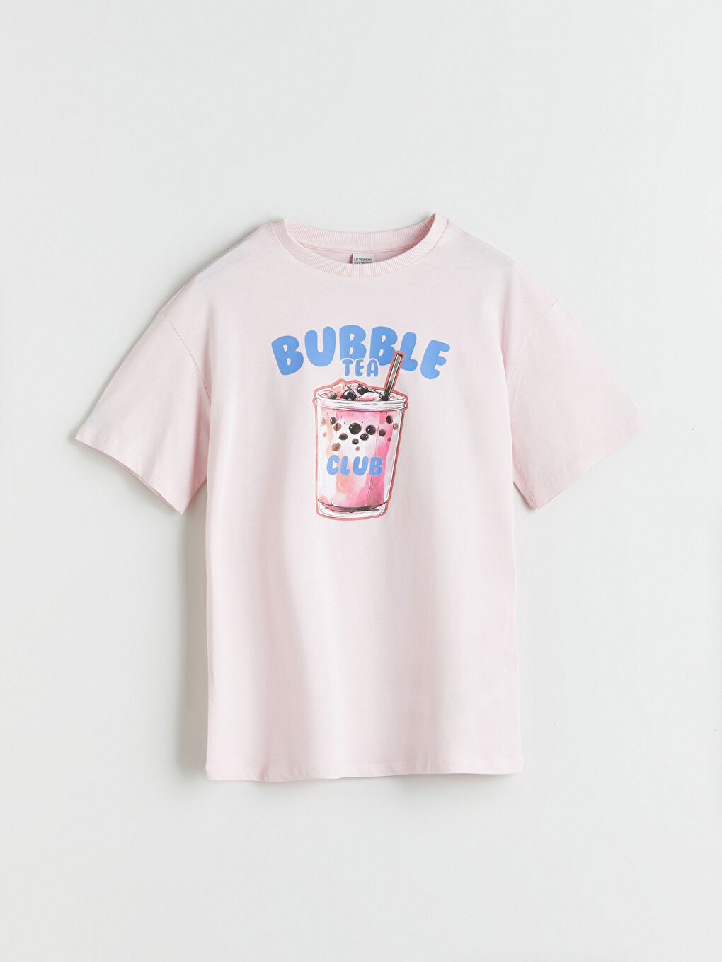 Pembe Bisiklet Yaka Kız Çocuk Tişört-4