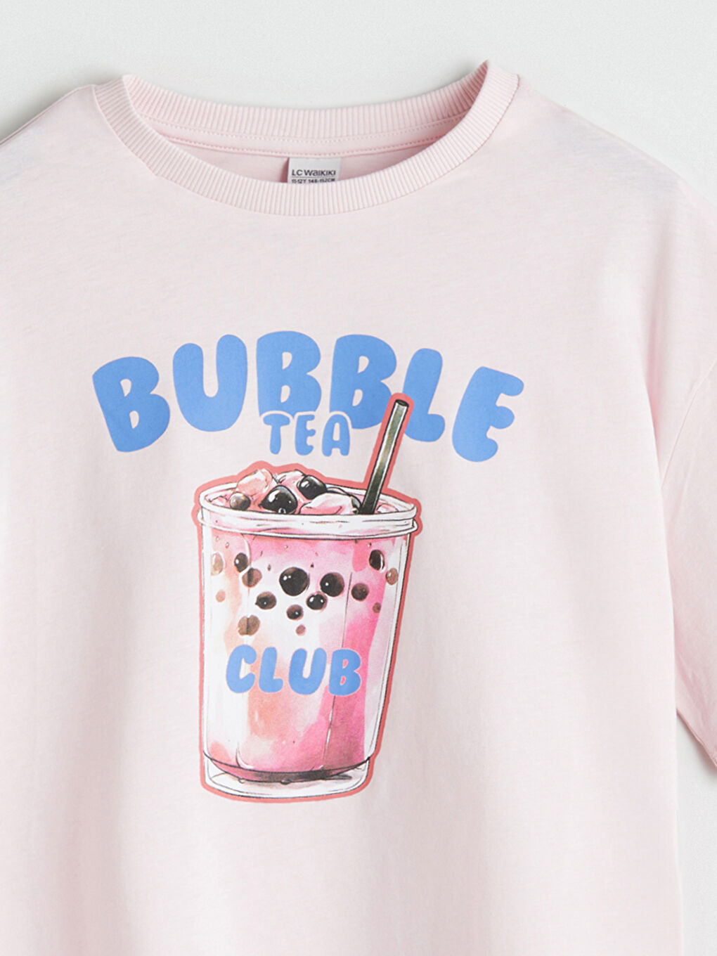 Pembe Bisiklet Yaka Kız Çocuk Tişört-6