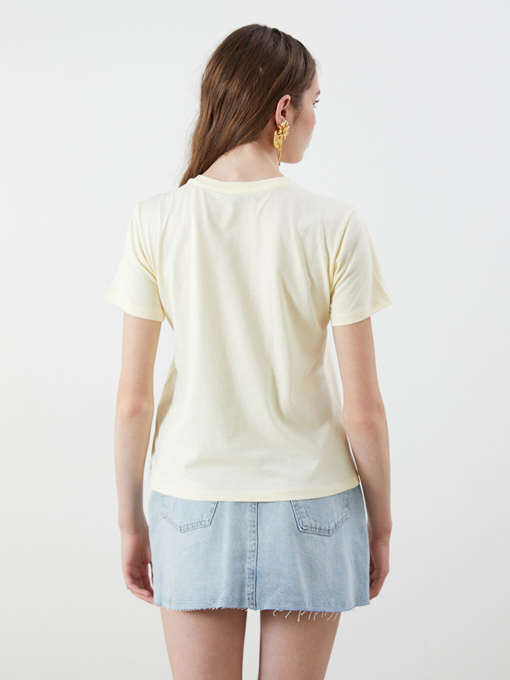 XSIDE Crew Neck Embroidered Women's T-Shirt -S5QD32Z8-CRK
