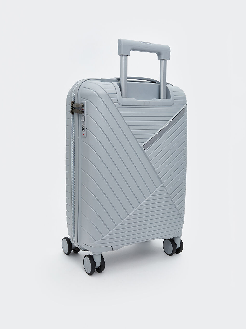 Gri Kilit Detaylı Küçük Boy Valiz-1