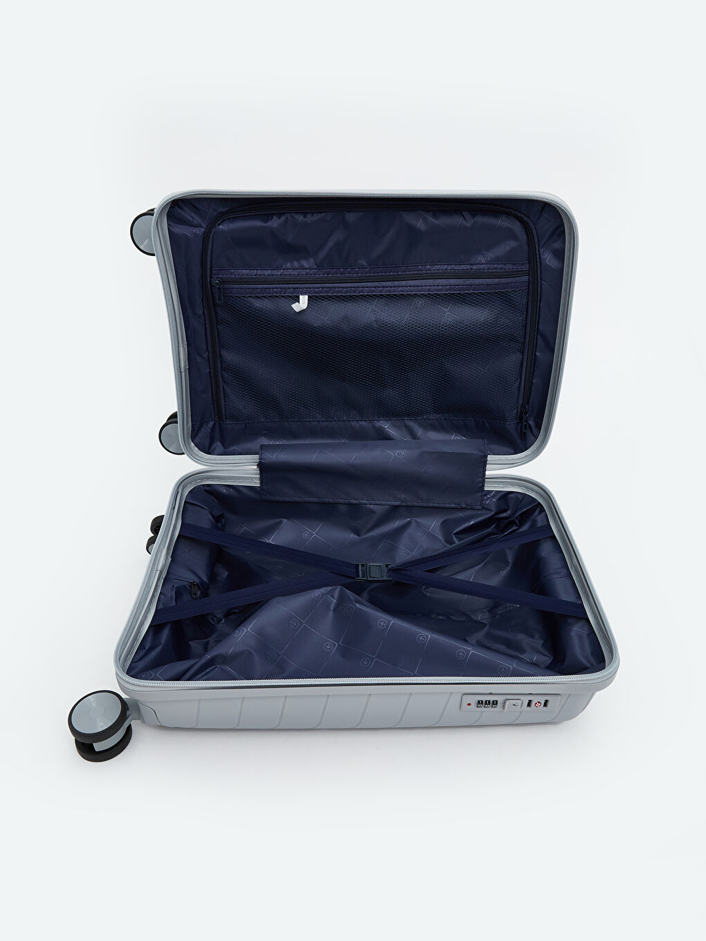 Gri Kilit Detaylı Küçük Boy Valiz-3