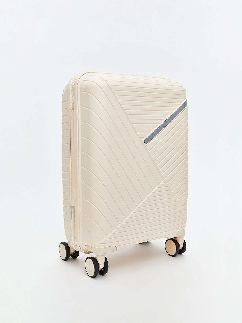 Ekru Kilit Detaylı Küçük Boy Valiz