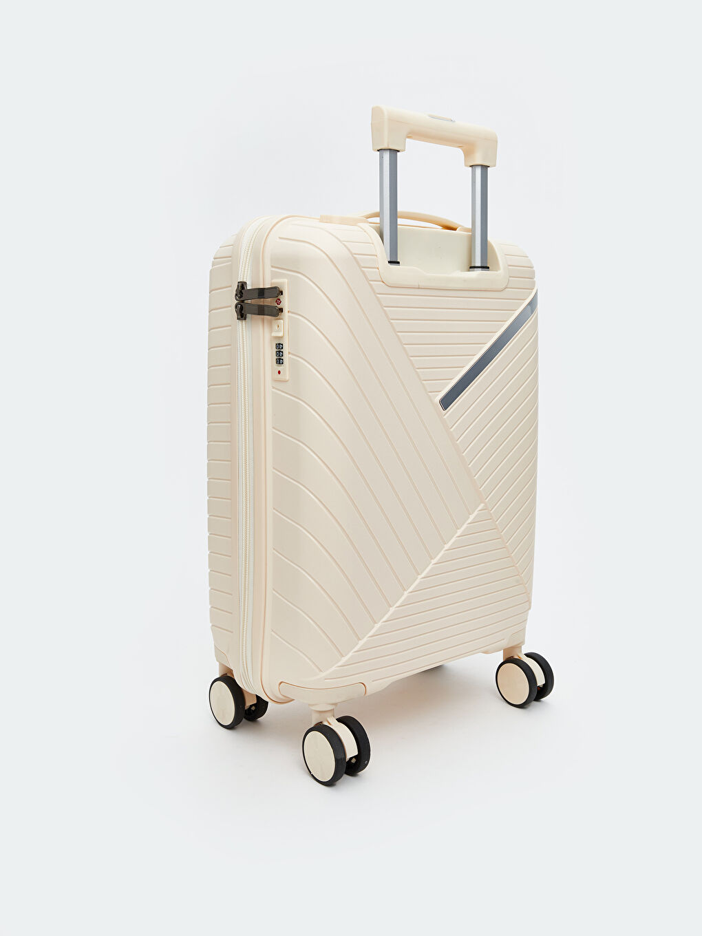 Ekru Kilit Detaylı Küçük Boy Valiz-1