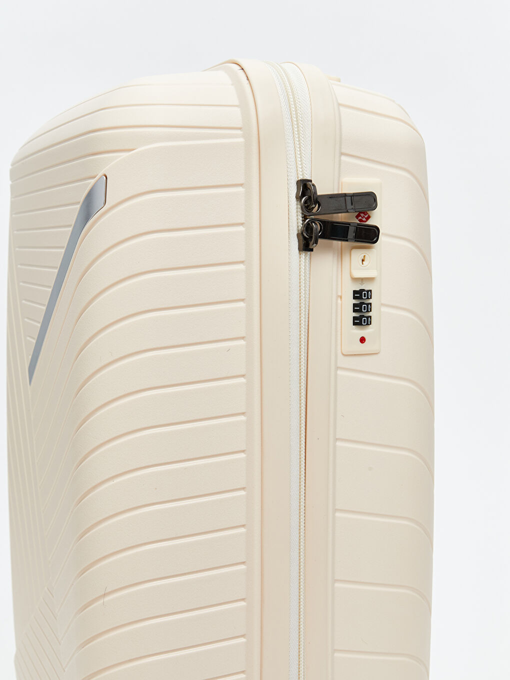 Ekru Kilit Detaylı Küçük Boy Valiz-2