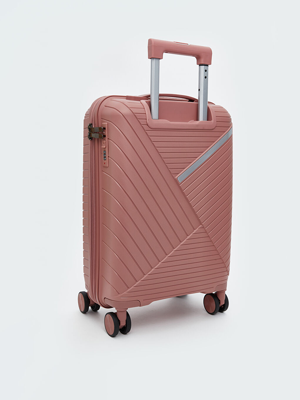 Pembe Kilit Detaylı Küçük Boy Valiz-1