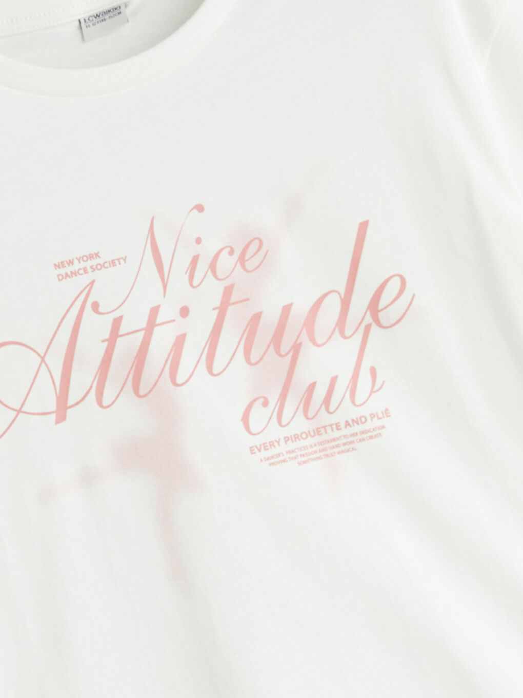 Ekru Bisiklet Yaka Kız Çocuk Tişört-3