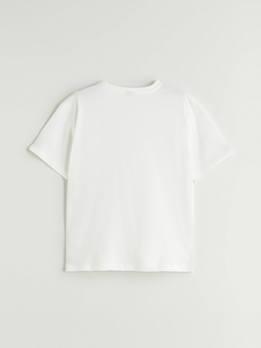 Ekru Bisiklet Yaka Kız Çocuk Tişört-1