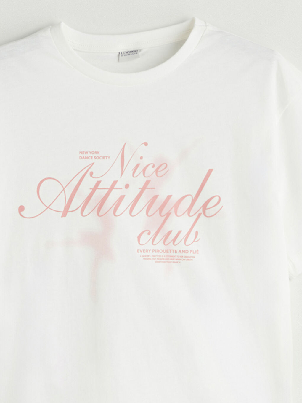 Ekru Bisiklet Yaka Kız Çocuk Tişört-2