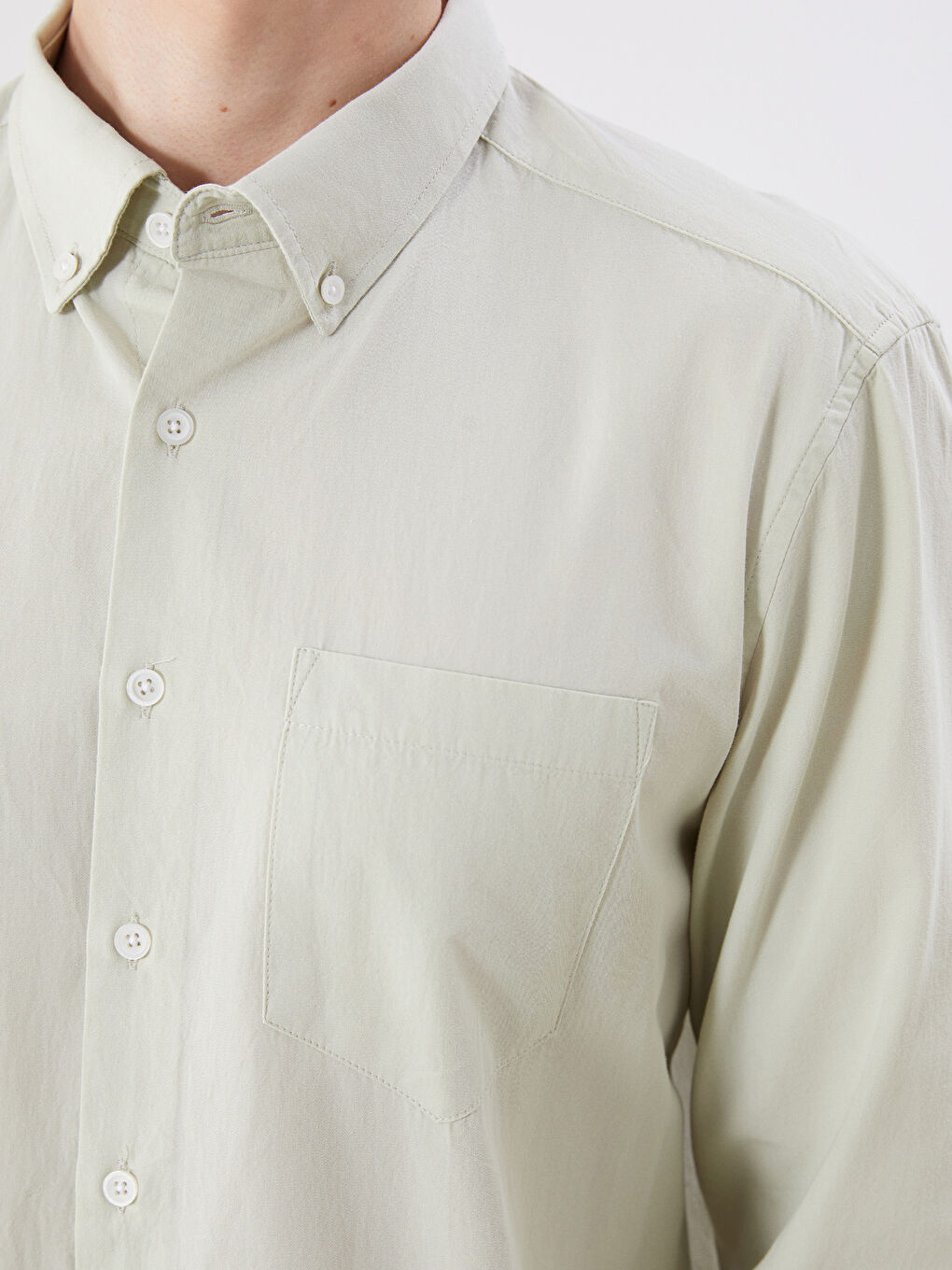 LCWAIKIKI Classic Regular Fit Long Sleeve Poplin Men's Shirt -S5QD47Z8-G0F