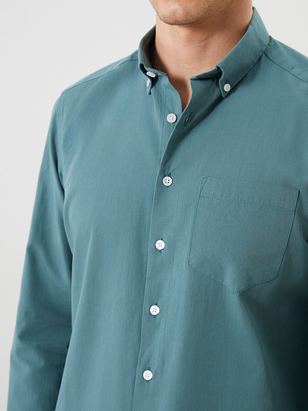 LCWAIKIKI Classic Regular Fit Long Sleeve Poplin Men's Shirt -S5QD47Z8-H9W