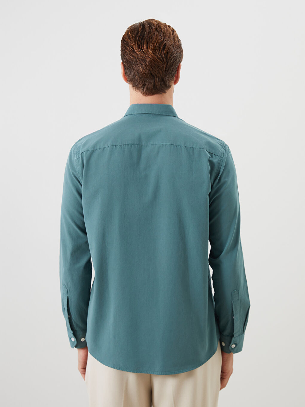 LCWAIKIKI Classic Regular Fit Long Sleeve Poplin Men's Shirt -S5QD47Z8-H9W