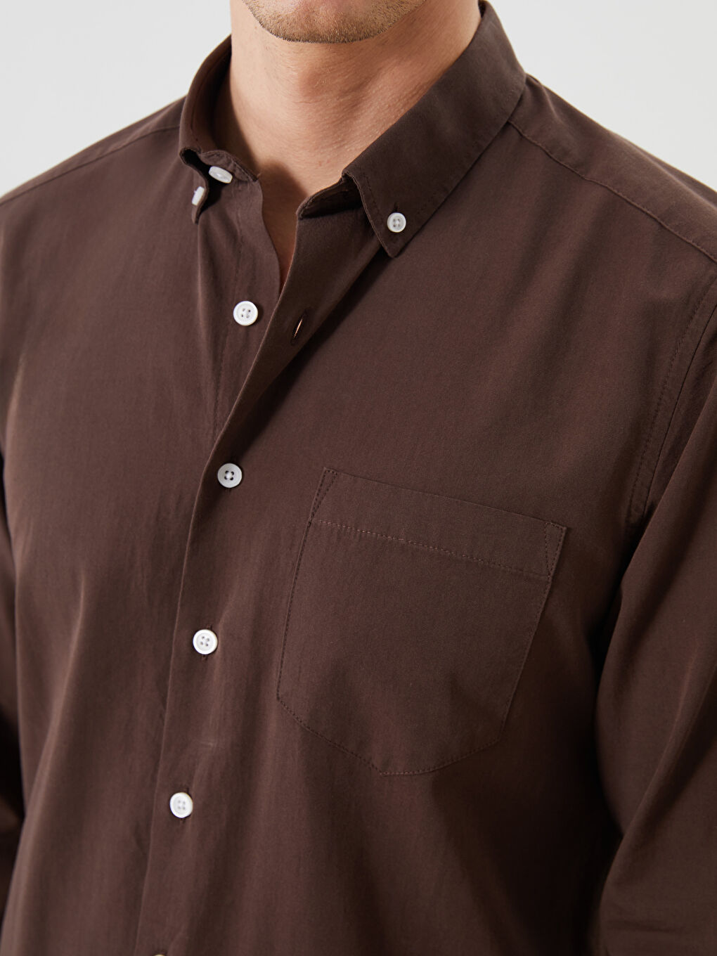 LCWAIKIKI Classic Regular Fit Long Sleeve Poplin Men's Shirt -S5QD47Z8-HSK