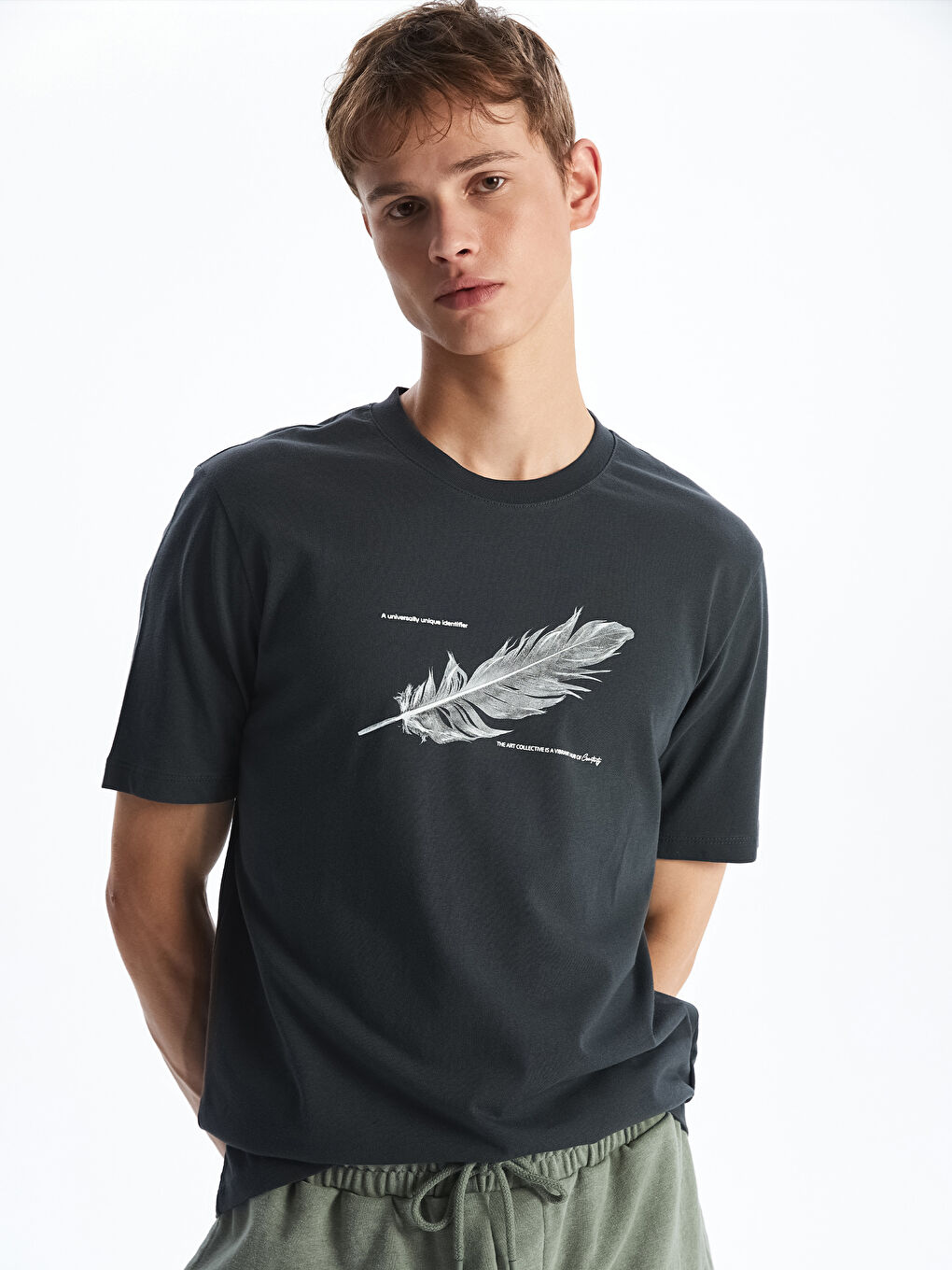 Crew Neck Printed Jersey Men's T-Shirt -S5QD52Z8-YSG
