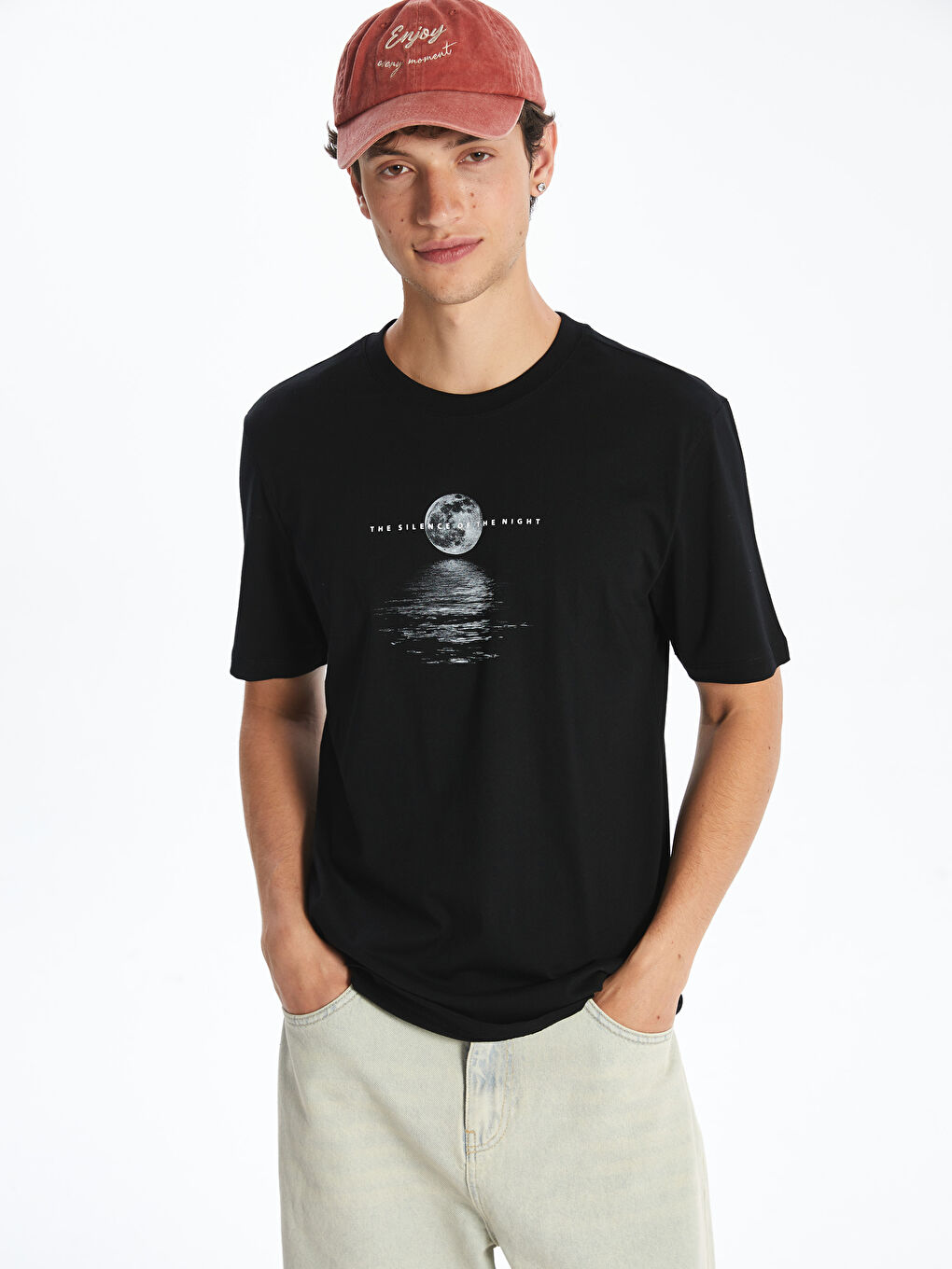 Crew Neck Printed Jersey Men's T-Shirt -S5QD53Z8-CVL