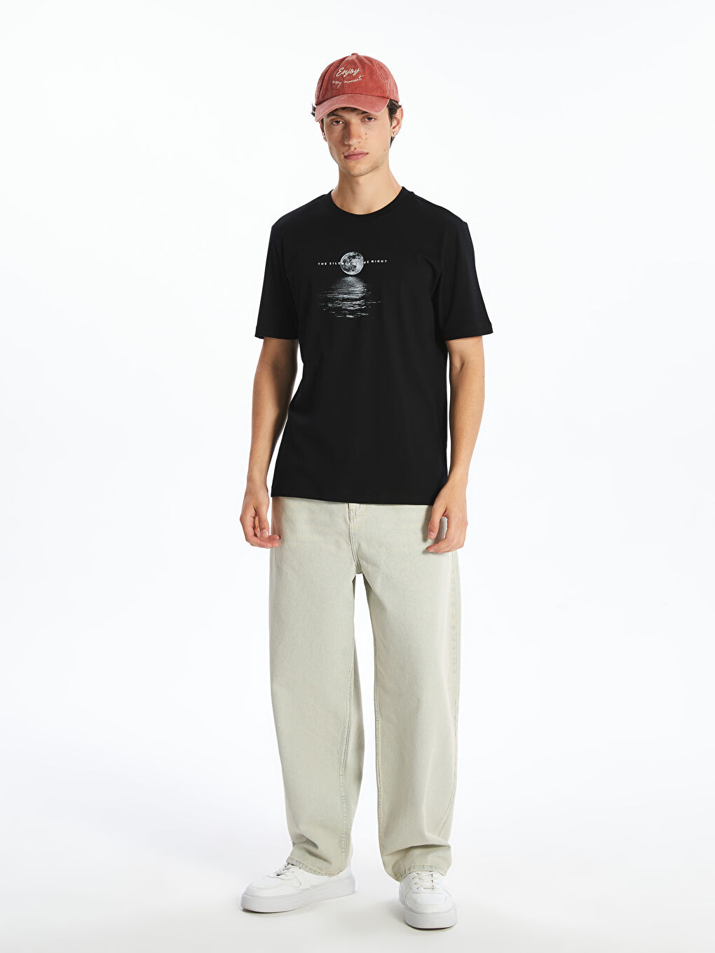 Crew Neck Printed Jersey Men's T-Shirt -S5QD53Z8-CVL