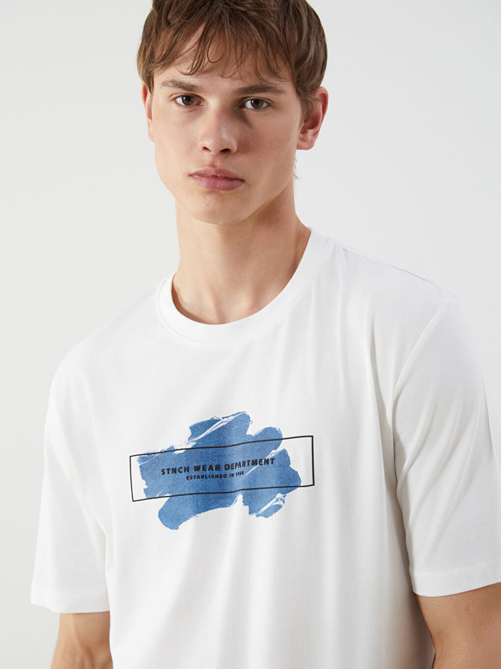 Crew Neck Printed Jersey Men's T-Shirt -S5QD54Z8-R9J
