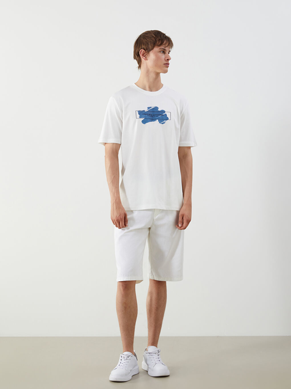 Crew Neck Printed Jersey Men's T-Shirt -S5QD54Z8-R9J