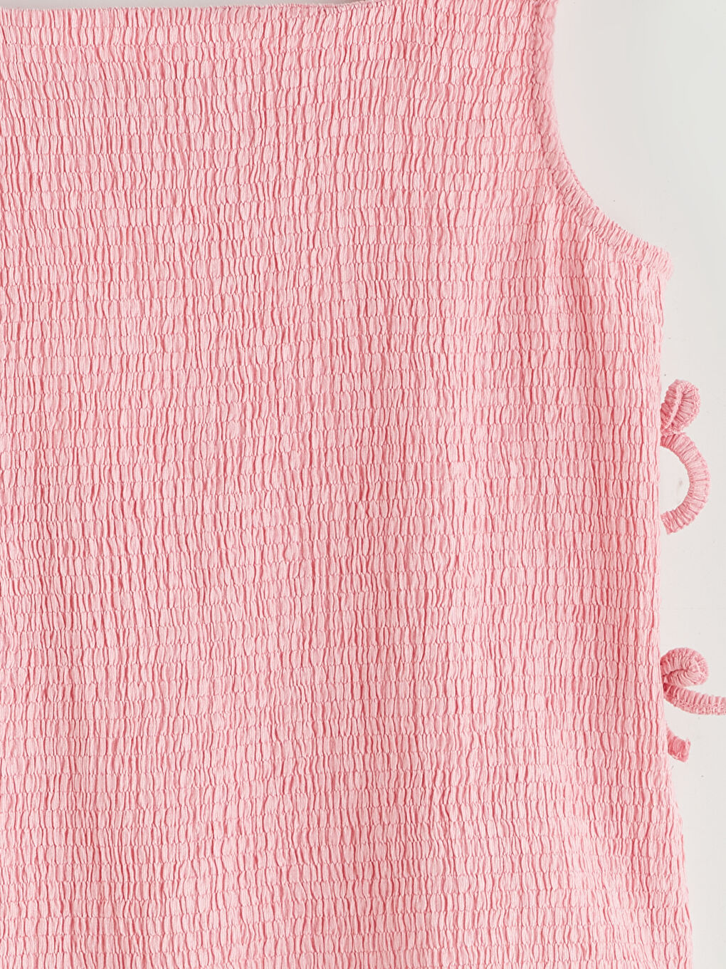 Pembe Kare Yaka Fiyonk Detaylı Kız Çocuk Bluz-2