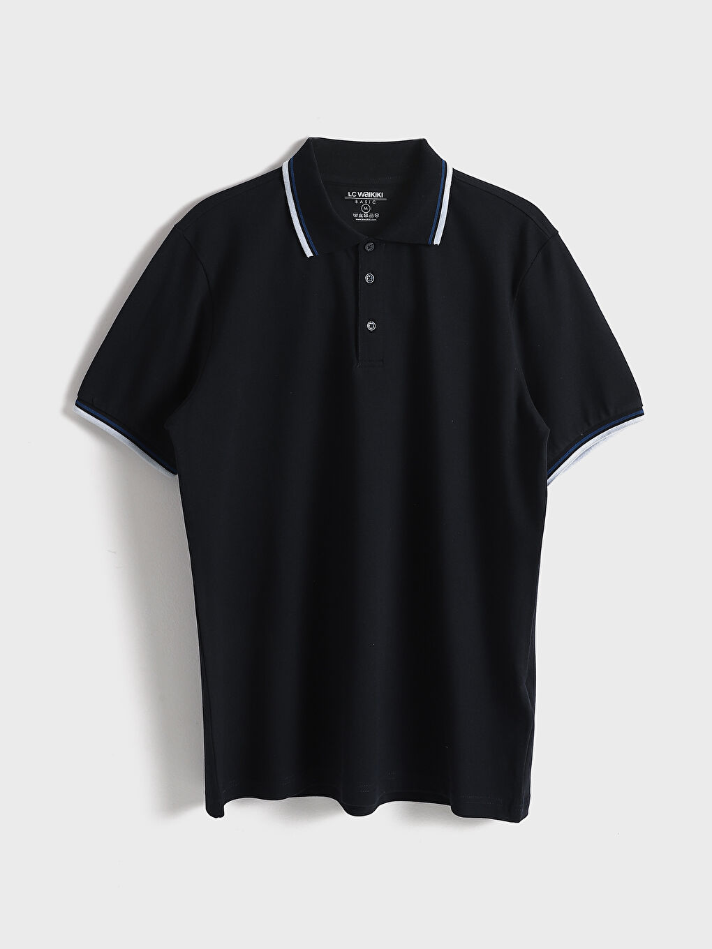 Lacivert Polo Yaka Kısa Kollu Pike Erkek Tişört