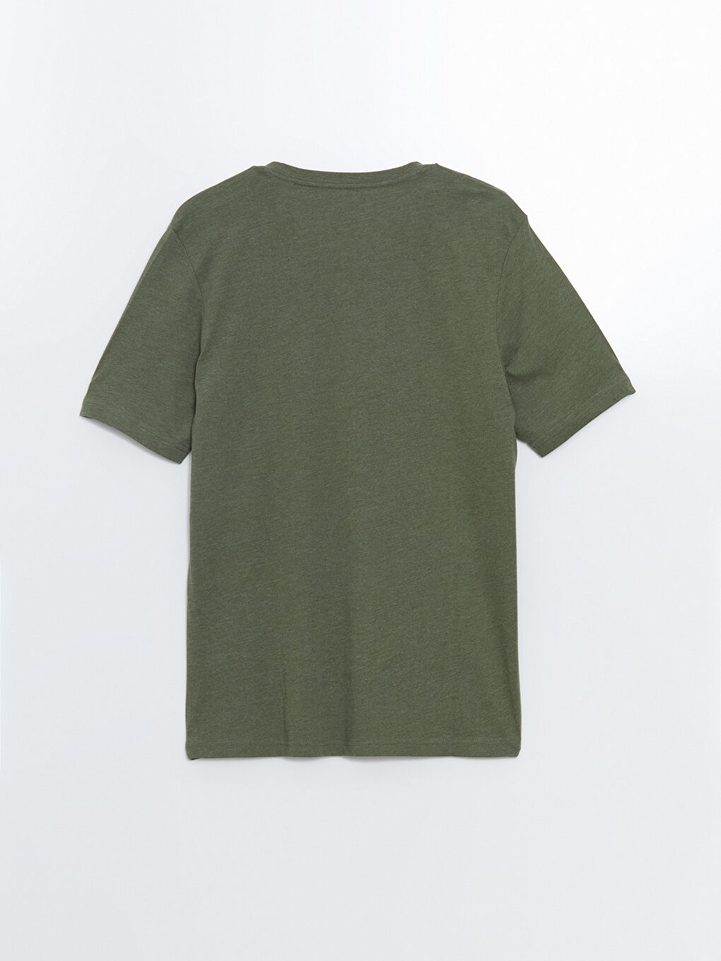 Ерлерге арналған v жағалы қысқа жең трикотаж футболка-10